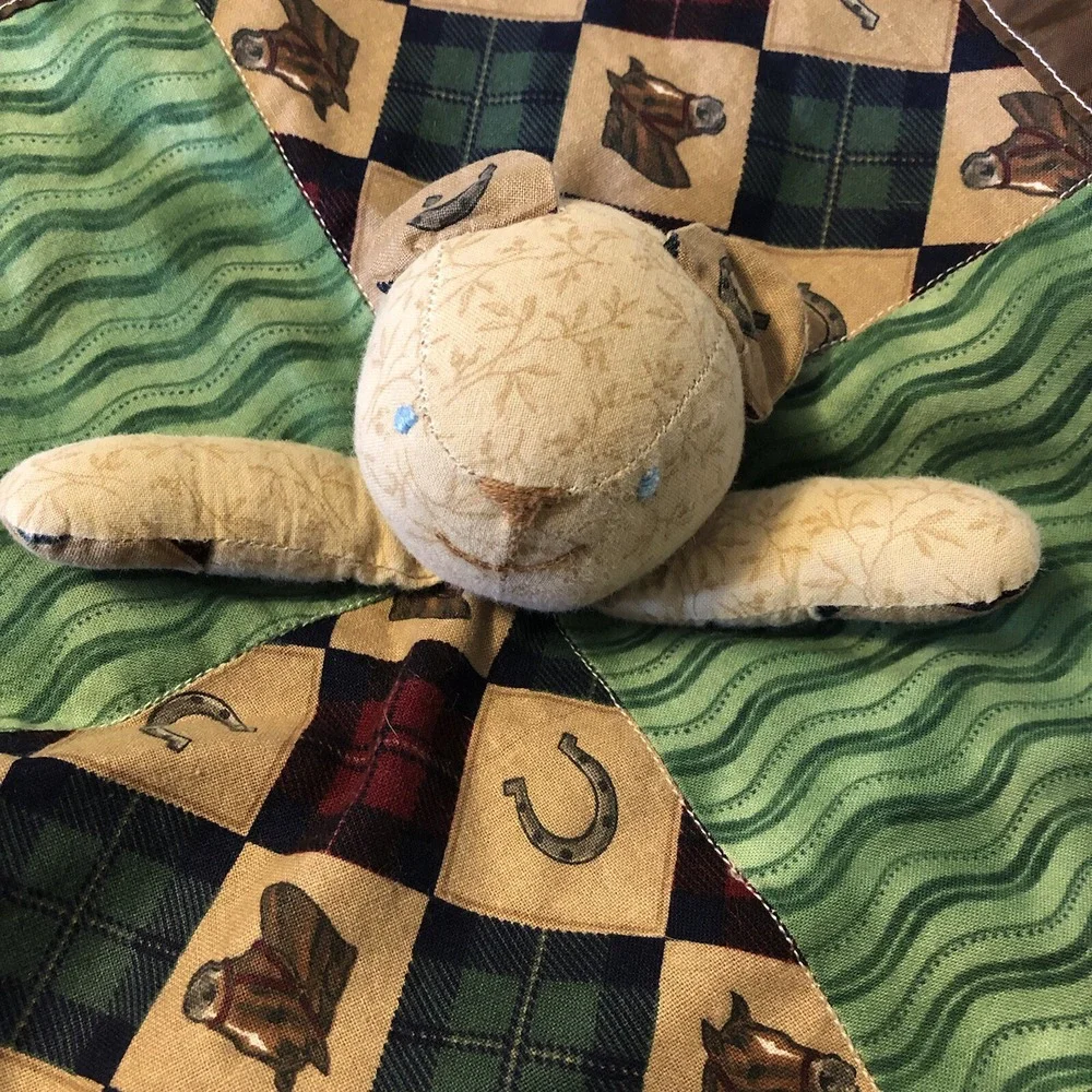 Lovey Security blanket cowboy bear  Western Horses